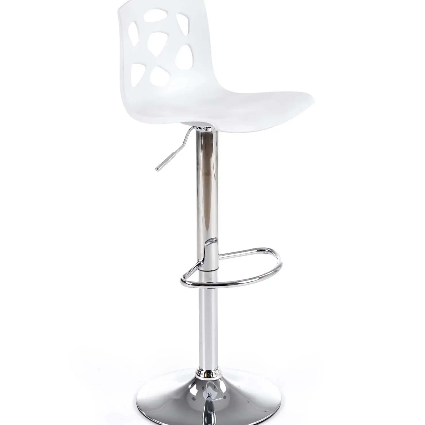 Garnero Arredamenti Sgabello alto regolabile design moderno bianco acciaio cromato Oliver Best