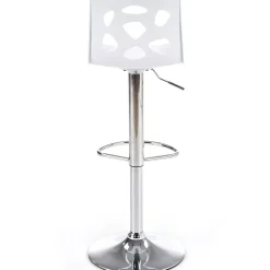 Garnero Arredamenti Sgabello alto regolabile design moderno bianco acciaio cromato Oliver Best