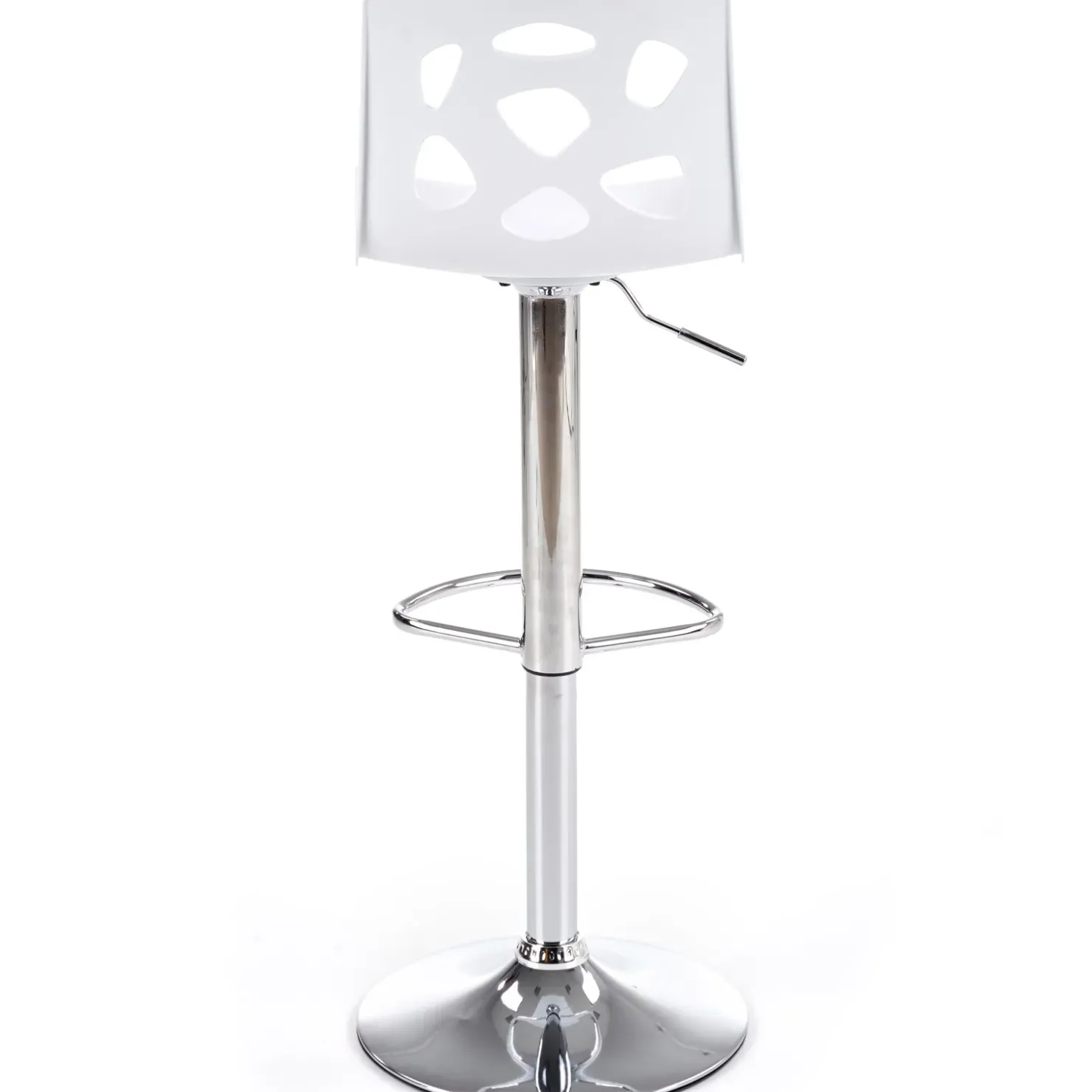 Garnero Arredamenti Sgabello alto regolabile design moderno bianco acciaio cromato Oliver Best