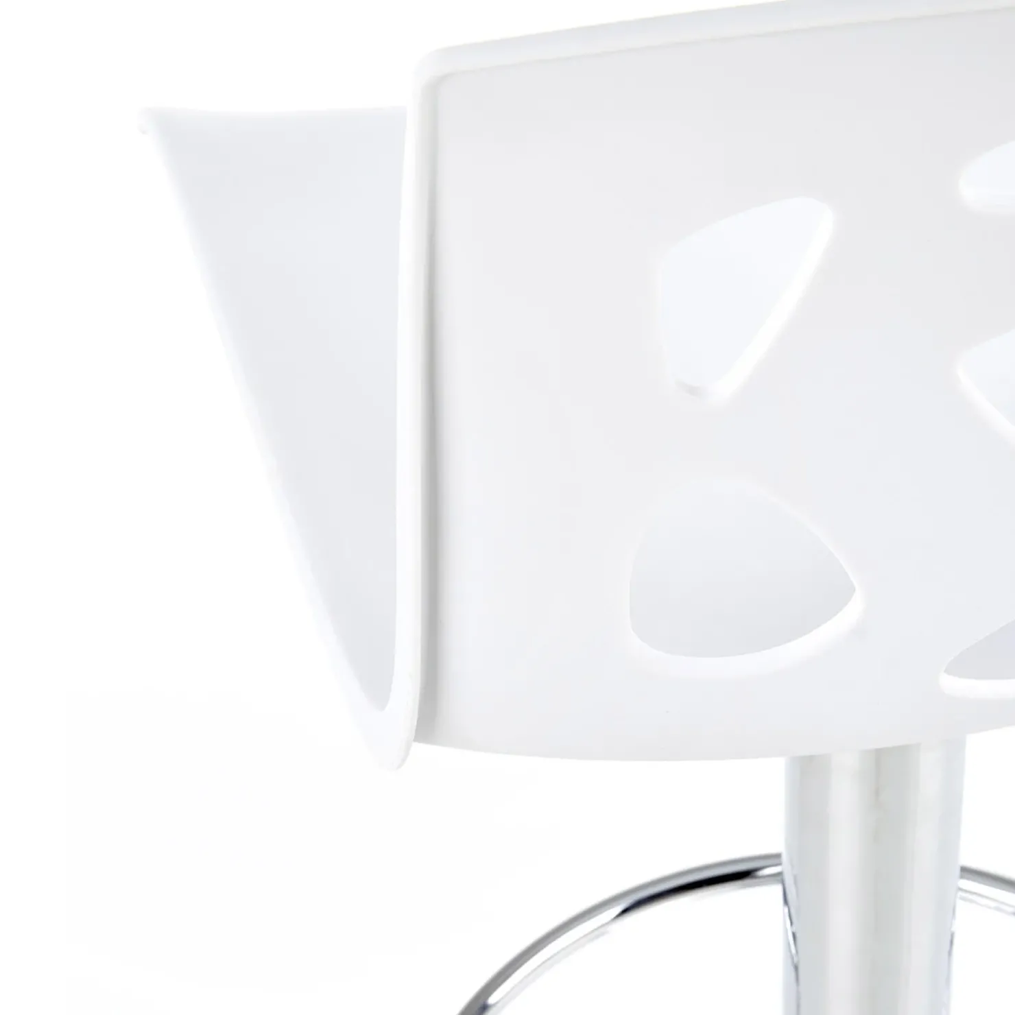 Garnero Arredamenti Sgabello alto regolabile design moderno bianco acciaio cromato Oliver Best