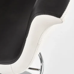 Garnero Arredamenti Sgabello alto regolabile moderno in ecopelle nero bianco Daisy Hot