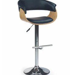 Garnero Arredamenti Sgabello alto regolabile in ecopelle nero rovere Lucy Outlet