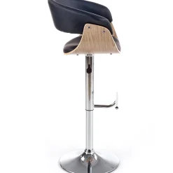 Garnero Arredamenti Sgabello alto regolabile in ecopelle nero rovere Lucy Outlet