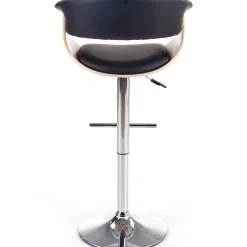 Garnero Arredamenti Sgabello alto regolabile in ecopelle nero rovere Lucy Outlet