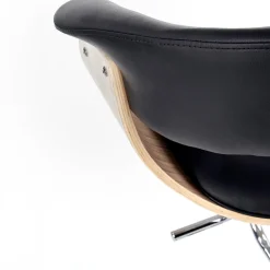 Garnero Arredamenti Sgabello alto regolabile in ecopelle nero rovere Lucy Outlet