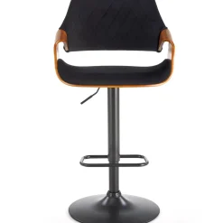 Garnero Arredamenti Sgabello alto regolabile in velluto nero rovere Wiston Hot