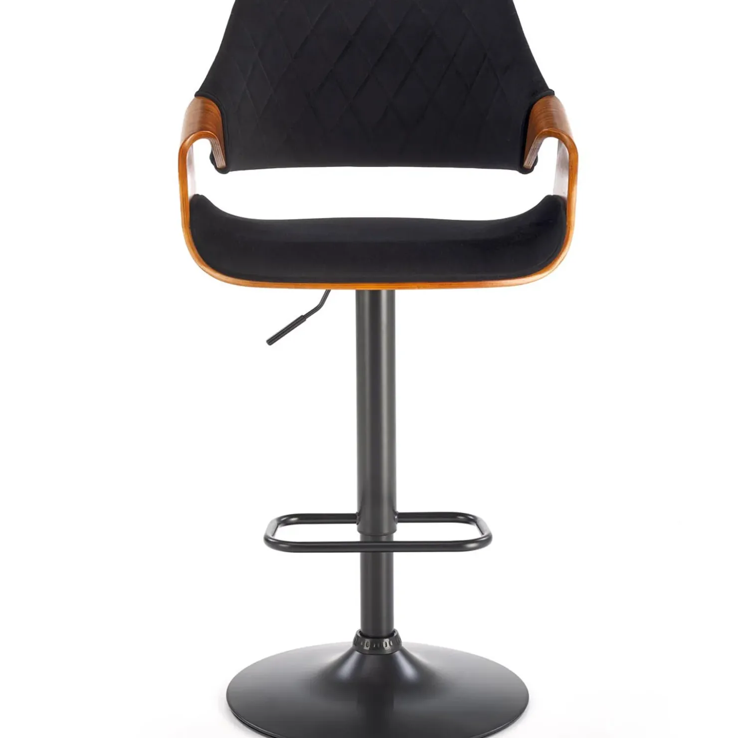 Garnero Arredamenti Sgabello alto regolabile in velluto nero rovere Wiston Hot