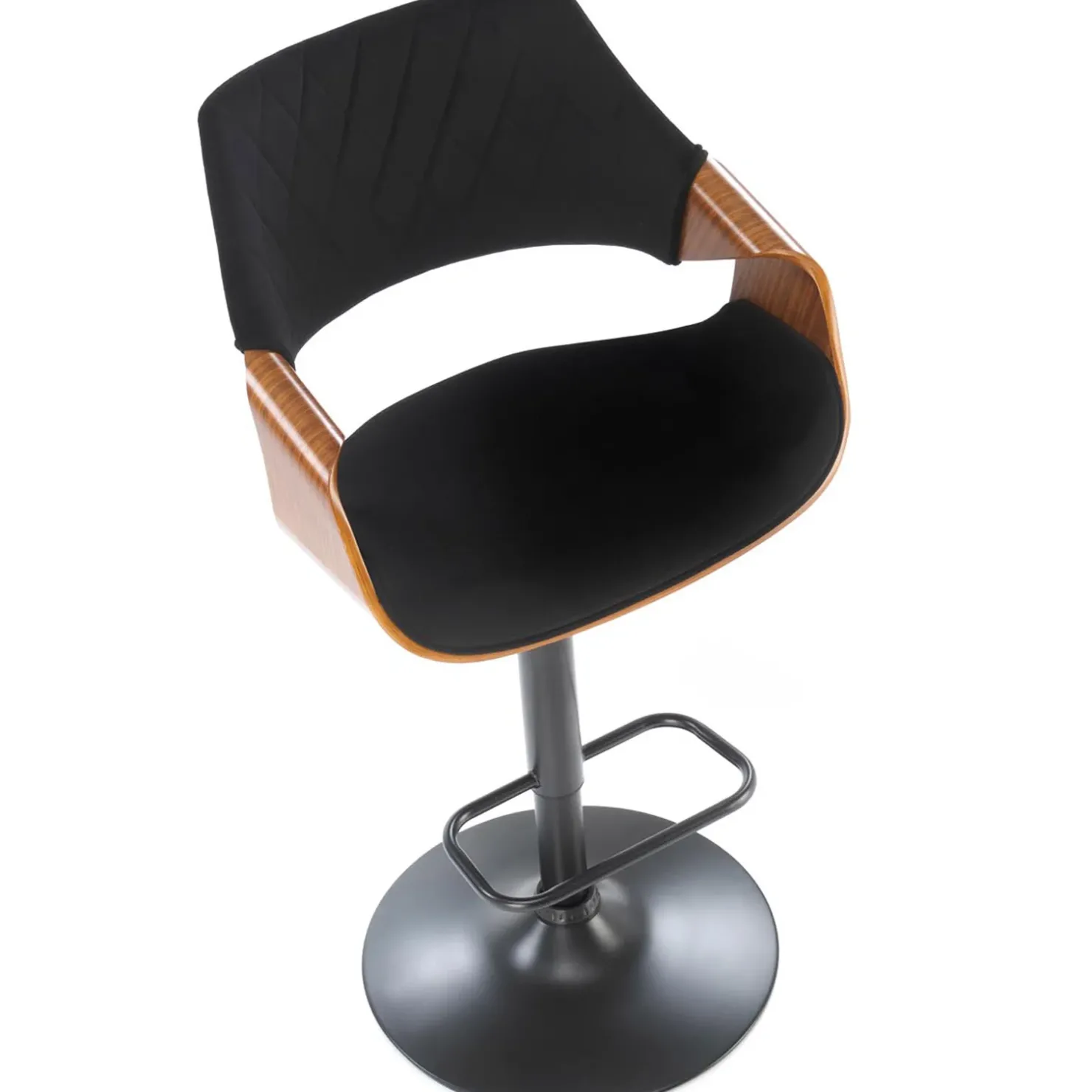 Garnero Arredamenti Sgabello alto regolabile in velluto nero rovere Wiston Hot