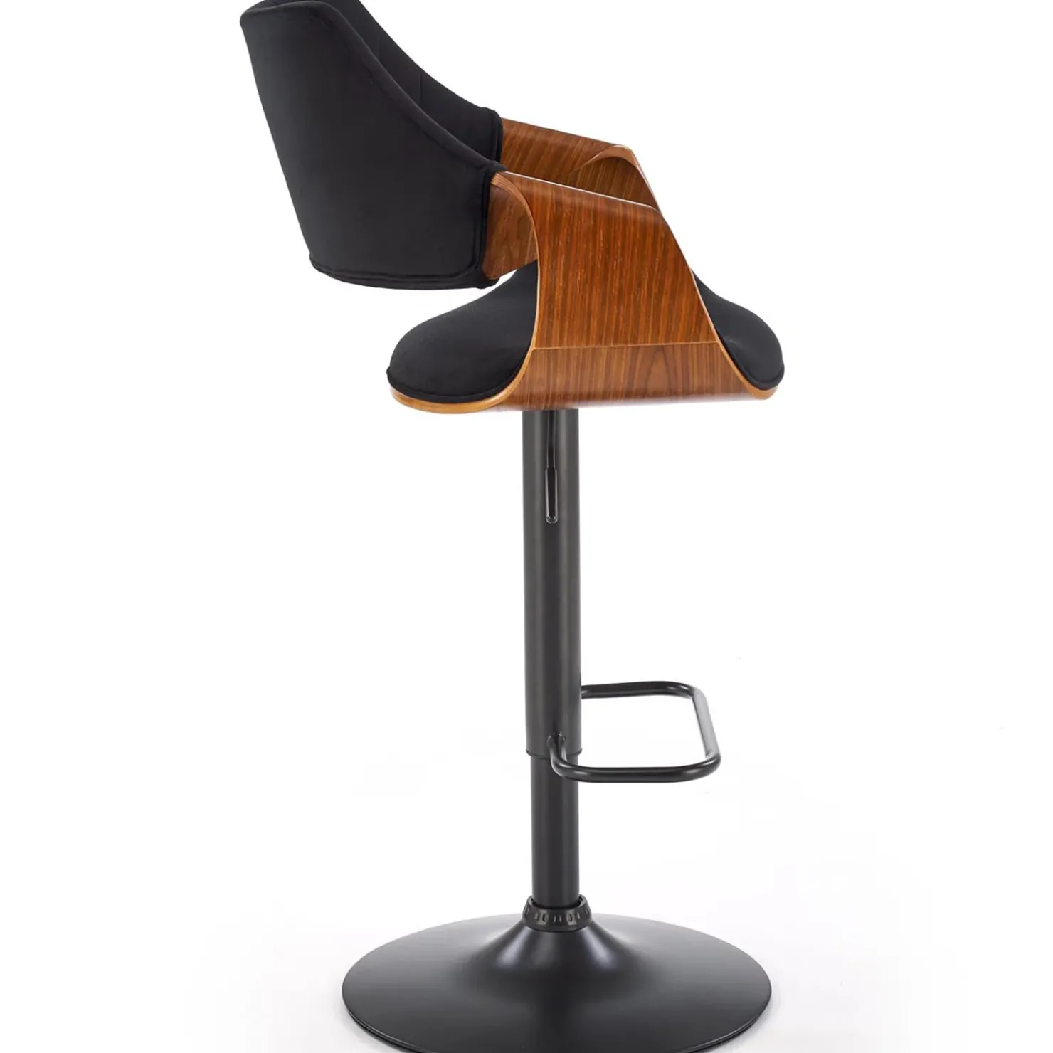 Garnero Arredamenti Sgabello alto regolabile in velluto nero rovere Wiston Hot