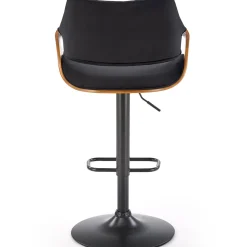 Garnero Arredamenti Sgabello alto regolabile in velluto nero rovere Wiston Hot