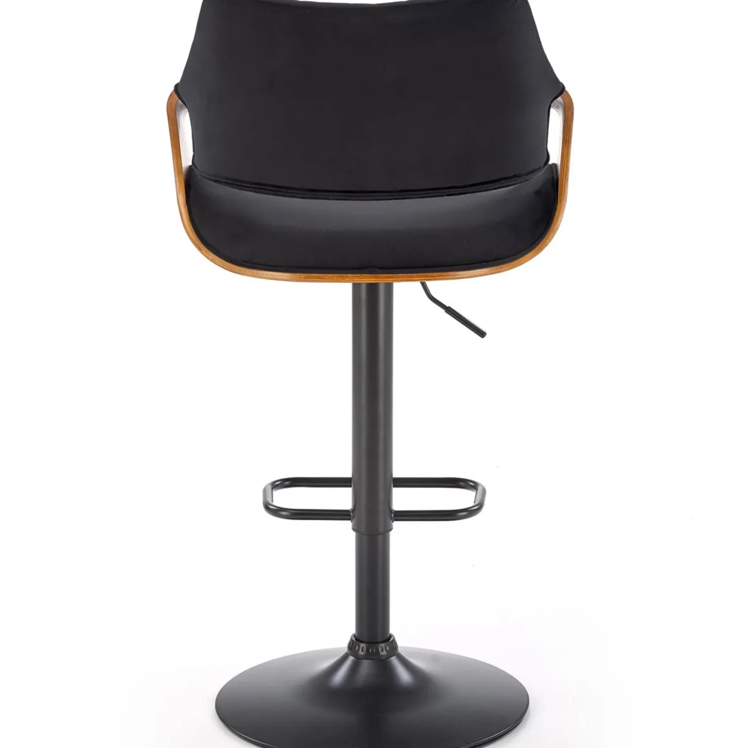 Garnero Arredamenti Sgabello alto regolabile in velluto nero rovere Wiston Hot