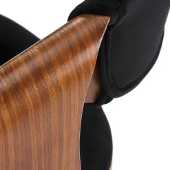 Garnero Arredamenti Sgabello alto regolabile in velluto nero rovere Wiston Hot