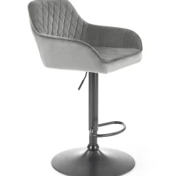 Garnero Arredamenti Sgabello alto regolabile con braccioli in velluto nero Arsel Grigio Outlet