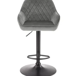 Garnero Arredamenti Sgabello alto regolabile con braccioli in velluto nero Arsel Grigio Outlet