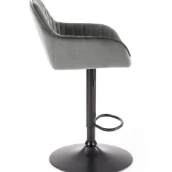 Garnero Arredamenti Sgabello alto regolabile con braccioli in velluto nero Arsel Grigio Outlet