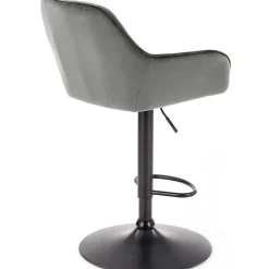 Garnero Arredamenti Sgabello alto regolabile con braccioli in velluto nero Arsel Grigio Outlet