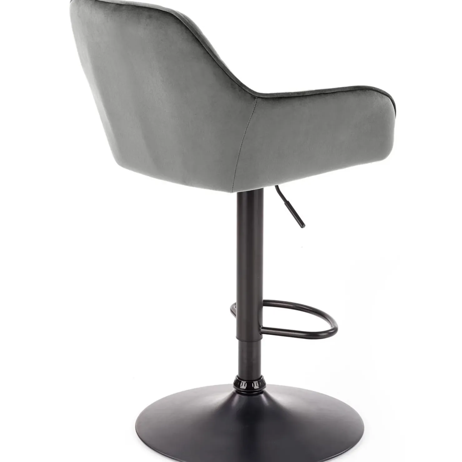 Garnero Arredamenti Sgabello alto regolabile con braccioli in velluto nero Arsel Grigio Outlet