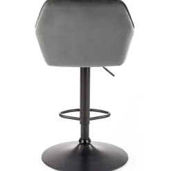 Garnero Arredamenti Sgabello alto regolabile con braccioli in velluto nero Arsel Grigio Outlet