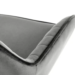 Garnero Arredamenti Sgabello alto regolabile con braccioli in velluto nero Arsel Grigio Outlet