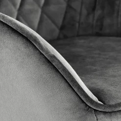 Garnero Arredamenti Sgabello alto regolabile con braccioli in velluto nero Arsel Grigio Outlet