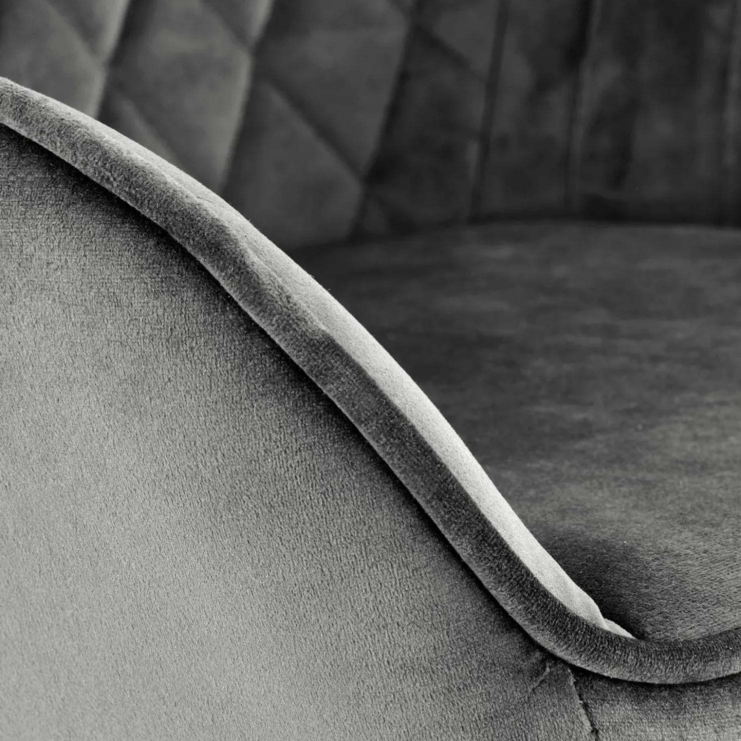 Garnero Arredamenti Sgabello alto regolabile con braccioli in velluto nero Arsel Grigio Outlet