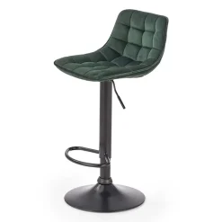 Garnero Arredamenti Sgabello imbottito regolabile in velluto nero Fost Verde Hot