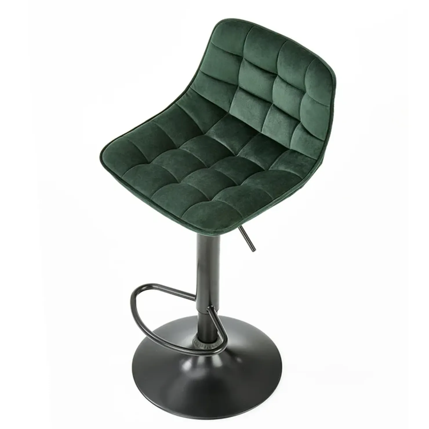 Garnero Arredamenti Sgabello imbottito regolabile in velluto nero Fost Verde Hot