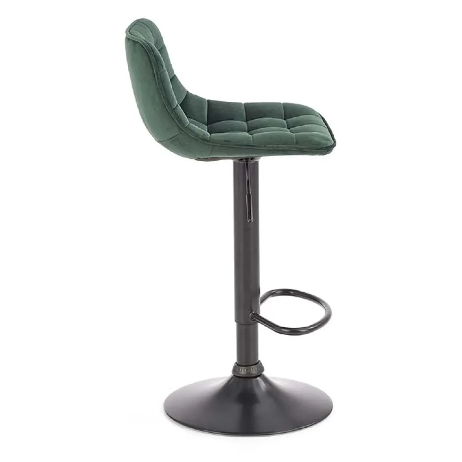 Garnero Arredamenti Sgabello imbottito regolabile in velluto nero Fost Verde Hot