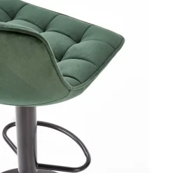 Garnero Arredamenti Sgabello imbottito regolabile in velluto nero Fost Verde Hot