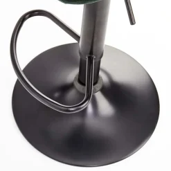 Garnero Arredamenti Sgabello imbottito regolabile in velluto nero Fost Verde Hot