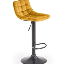 Garnero Arredamenti Sgabello imbottito regolabile in velluto senape nero Fost Giallo