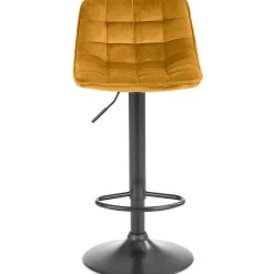 Garnero Arredamenti Sgabello imbottito regolabile in velluto senape nero Fost Giallo