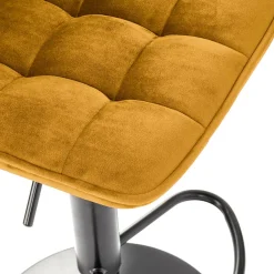 Garnero Arredamenti Sgabello imbottito regolabile in velluto senape nero Fost Giallo