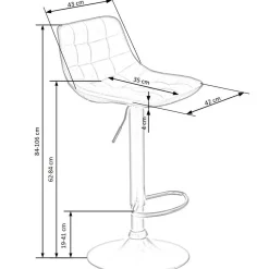 Garnero Arredamenti Sgabello imbottito regolabile in velluto senape nero Fost Giallo