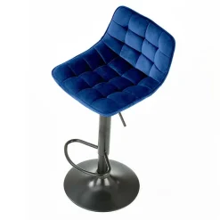 Garnero Arredamenti Sgabello imbottito regolabile in velluto nero Fost Blu Outlet