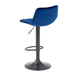 Garnero Arredamenti Sgabello imbottito regolabile in velluto nero Fost Blu Outlet