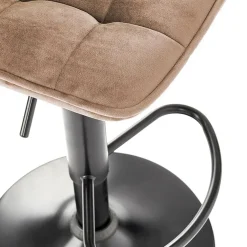 Garnero Arredamenti Sgabello imbottito regolabile in velluto nero Fost Beige Outlet