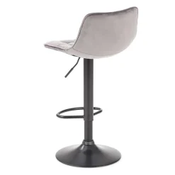 Garnero Arredamenti Sgabello imbottito regolabile in velluto grigio nero Fost Online