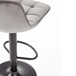 Garnero Arredamenti Sgabello imbottito regolabile in velluto grigio nero Fost Online