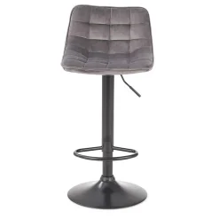 Garnero Arredamenti Sgabello imbottito regolabile in velluto grigio nero Fost Online