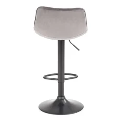 Garnero Arredamenti Sgabello imbottito regolabile in velluto grigio nero Fost Online