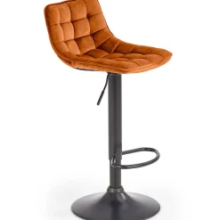 Garnero Arredamenti Sgabello imbottito regolabile in velluto terracotta nero Fost Arancio Hot