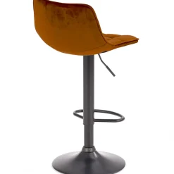 Garnero Arredamenti Sgabello imbottito regolabile in velluto terracotta nero Fost Arancio Hot