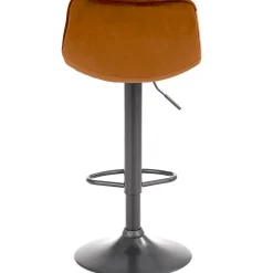 Garnero Arredamenti Sgabello imbottito regolabile in velluto terracotta nero Fost Arancio Hot