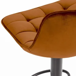 Garnero Arredamenti Sgabello imbottito regolabile in velluto terracotta nero Fost Arancio Hot