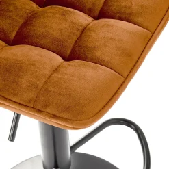 Garnero Arredamenti Sgabello imbottito regolabile in velluto terracotta nero Fost Arancio Hot