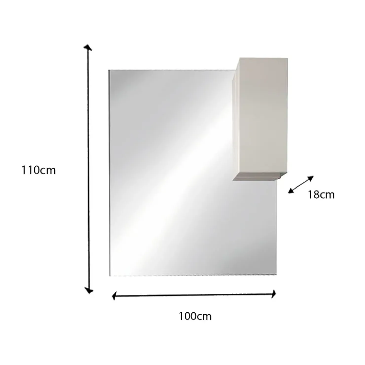 Garnero Arredamenti Specchiera bagno con led e pensile 100x110cm lucido Minister Bianco Outlet