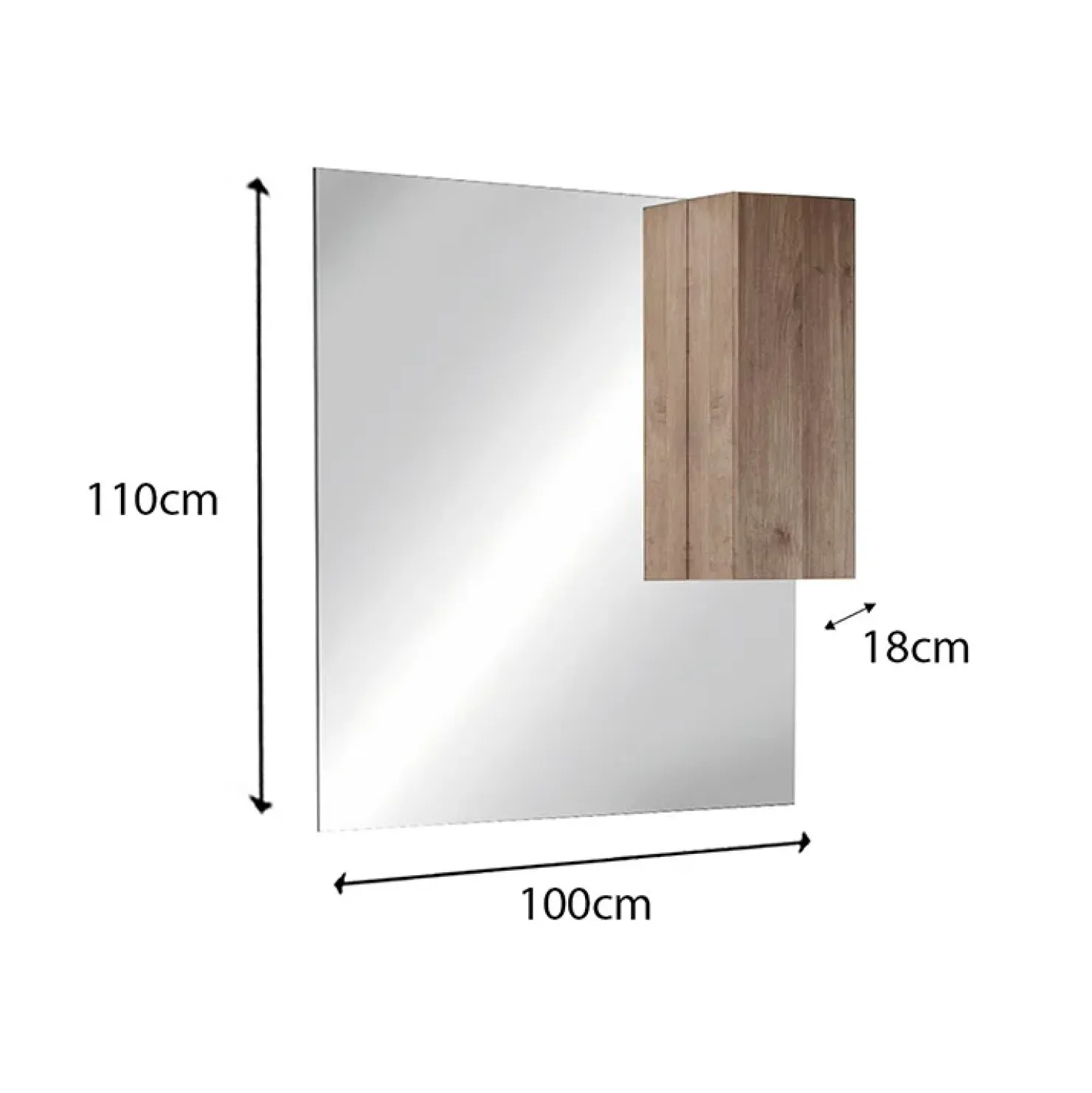 Garnero Arredamenti Specchiera 100x110cm bagno con led e pensile rovere Alvarez Noce Hot