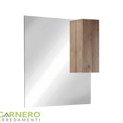 Garnero Arredamenti Specchiera 100x110cm bagno con led e pensile rovere Alvarez Noce Hot