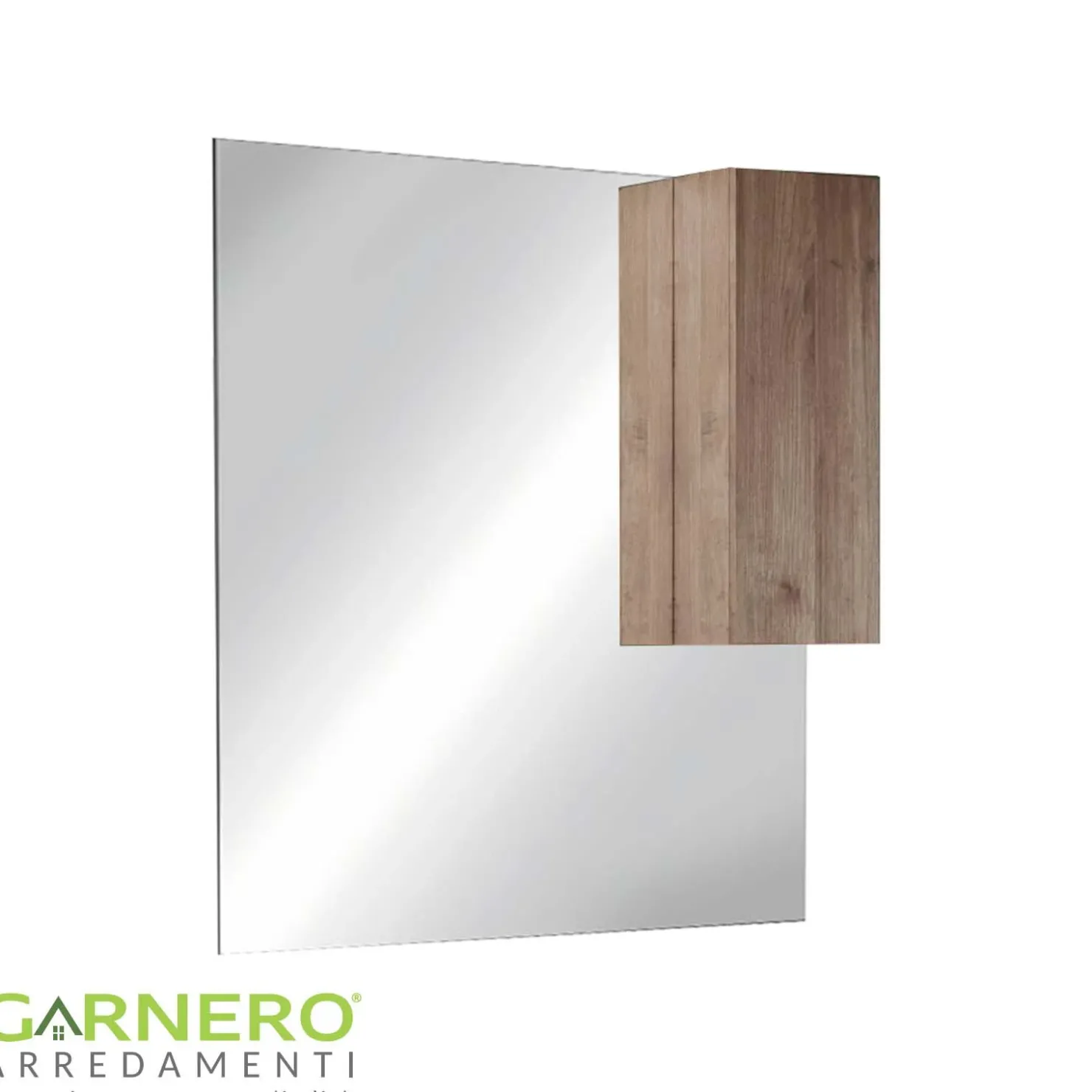 Garnero Arredamenti Specchiera 100x110cm bagno con led e pensile rovere Alvarez Noce Hot